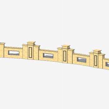 简欧式景墙SKP模型下载_sketchup草图大师SKP模型