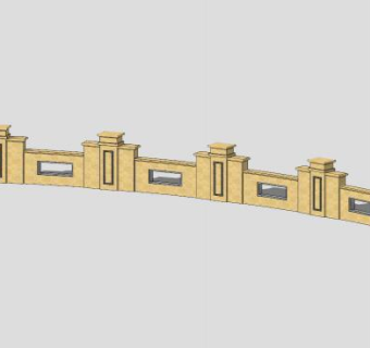 简欧式景墙SKP模型下载_sketchup草图大师SKP模型