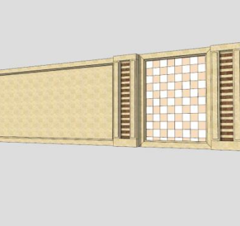 现代景墙SU模型下载_sketchup草图大师SKP模型