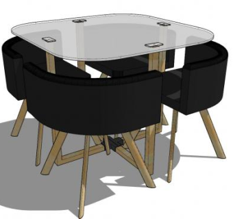 小型洽谈桌椅凳子SU模型下载_sketchup草图大师SKP模型