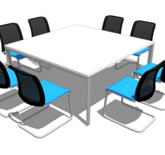 小型会议桌SU模型下载_sketchup草图大师SKP模型