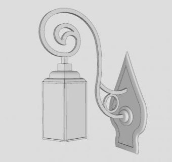 欧式白色小壁灯SU模型下载_sketchup草图大师SKP模型