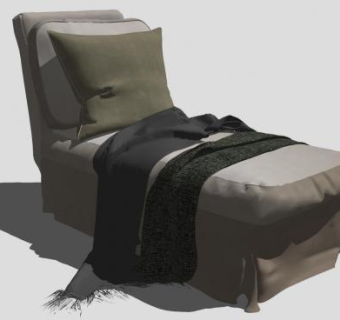 宜家单人靠背沙发SU模型下载_sketchup草图大师SKP模型