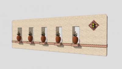 现代景墙设计SU模型下载_sketchup草图大师SKP模型