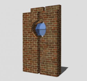 现代景墙SKP模型下载_sketchup草图大师SKP模型