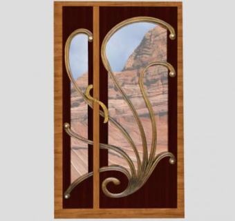 欧式室内玻璃门SU模型下载_sketchup草图大师SKP模型