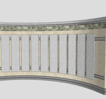 现代创意景观墙设计sketchup模型下载_sketchup草图大师SKP模型