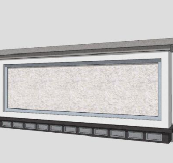 现代景墙设计sketchup模型下载_sketchup草图大师SKP模型