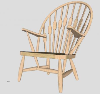 木座椅子SU模型下载_sketchup草图大师SKP模型