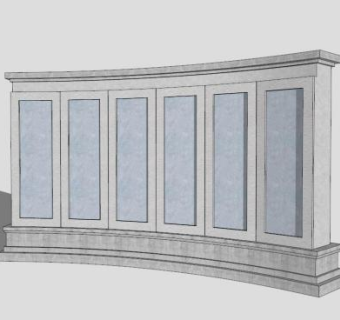 现代景墙设计SKP模型下载_sketchup草图大师SKP模型