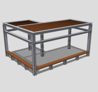 现代创意廊架SKP模型下载_sketchup草图大师SKP模型