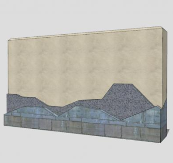 现代简约景观景墙sketchup模型下载_sketchup草图大师SKP模型