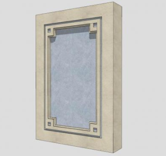 现代中式景观景墙SU模型下载_sketchup草图大师SKP模型