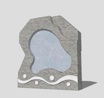 现代创意景墙SKP模型下载_sketchup草图大师SKP模型