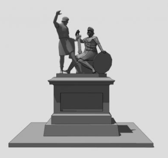 西方人物名胜雕像SU模型下载_sketchup草图大师SKP模型