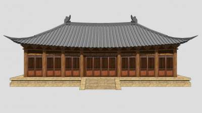 寺庙宫殿古建筑SU模型下载_sketchup草图大师SKP模型