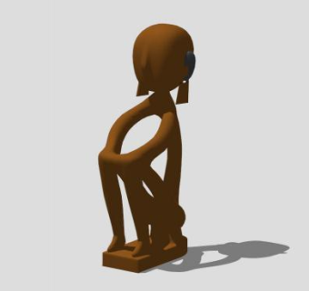 女孩艺术雕塑SU模型下载_sketchup草图大师SKP模型