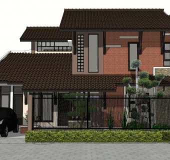 私人别墅外观建筑SU模型下载_sketchup草图大师SKP模型