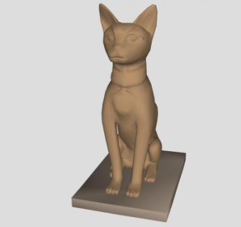 埃及猫神雕塑SU模型下载_sketchup草图大师SKP模型