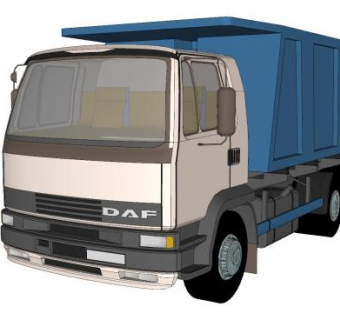 翻斗车运输车SU模型下载_sketchup草图大师SKP模型