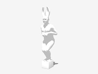 兔女郎雕像SU模型下载_sketchup草图大师SKP模型