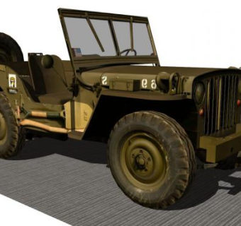 绿色吉普车SU模型下载_sketchup草图大师SKP模型