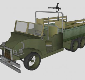 绿色大卡车SU模型下载_sketchup草图大师SKP模型