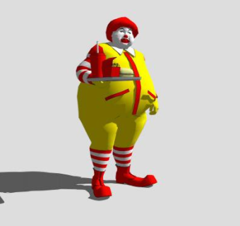 麦当劳人物雕塑SU模型下载_sketchup草图大师SKP模型