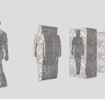 男人人物石雕雕像SU模型下载_sketchup草图大师SKP模型