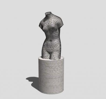 女人身体雕像SU模型下载_sketchup草图大师SKP模型