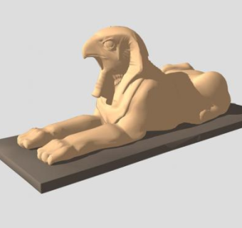 古埃及荷鲁斯狮身雕像SU模型下载_sketchup草图大师SKP模型