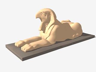 古埃及荷鲁斯狮身雕像SU模型下载_sketchup草图大师SKP模型