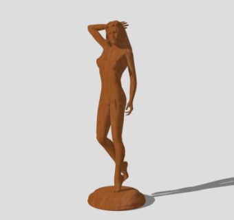 美丽女子雕像SU模型下载_sketchup草图大师SKP模型