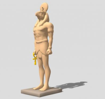 古埃及荷鲁斯雕像SU模型下载_sketchup草图大师SKP模型