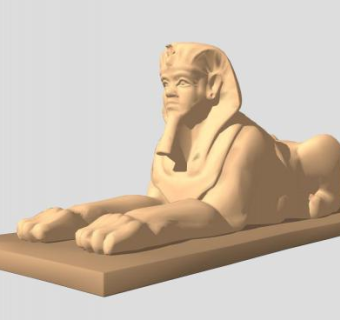 埃及人面狮身像雕像SU模型下载_sketchup草图大师SKP模型