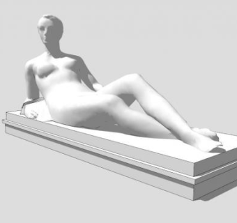 女人躺姿雕像SU模型下载_sketchup草图大师SKP模型