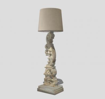 欧式台灯雕像SU模型下载_sketchup草图大师SKP模型