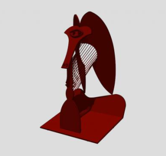 抽象狒狒雕塑SU模型下载_sketchup草图大师SKP模型