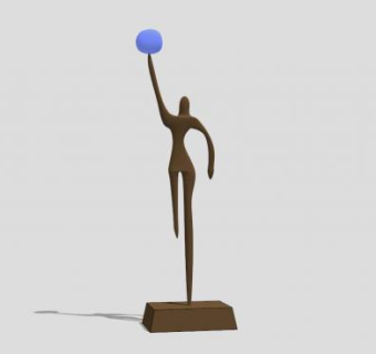 抽象女子雕塑SU模型下载_sketchup草图大师SKP模型