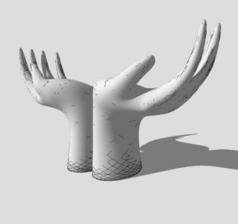 双手雕塑SU模型下载_sketchup草图大师SKP模型
