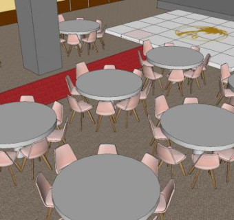 餐桌饭店SU模型下载_sketchup草图大师SKP模型