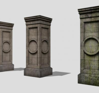 创意柱体雕塑SU模型下载_sketchup草图大师SKP模型