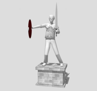 持剑少年雕像雕塑SU模型下载_sketchup草图大师SKP模型