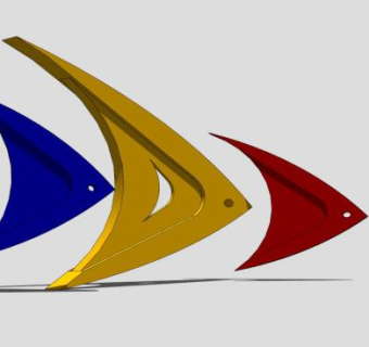 燕鱼雕塑SU模型下载_sketchup草图大师SKP模型