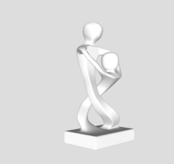抽象人物雕像SU模型下载_sketchup草图大师SKP模型