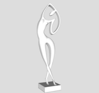 抽象女性雕塑SU模型下载_sketchup草图大师SKP模型