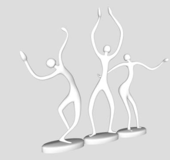 女性舞者雕塑SU模型下载_sketchup草图大师SKP模型