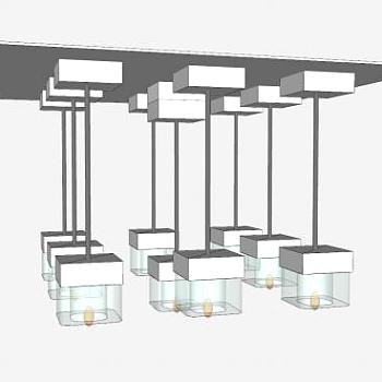 现代吊灯灯具SU模型下载_sketchup草图大师SKP模型