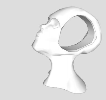 女性头部雕塑SU模型下载_sketchup草图大师SKP模型