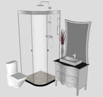 欧式卫浴家具SU模型下载_sketchup草图大师SKP模型